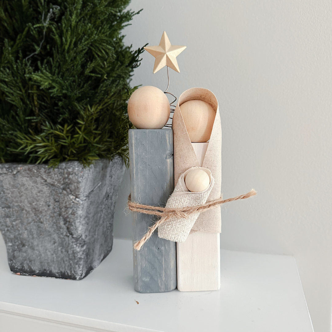 Simple Wooden Nativity Set | Hand-painted | Gift Wrapped