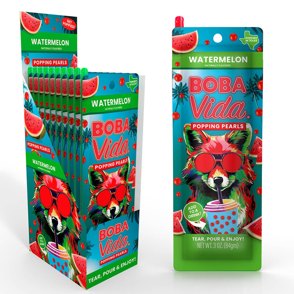 BobaVida Popping Boba -Juicy Watermelon, 10ct