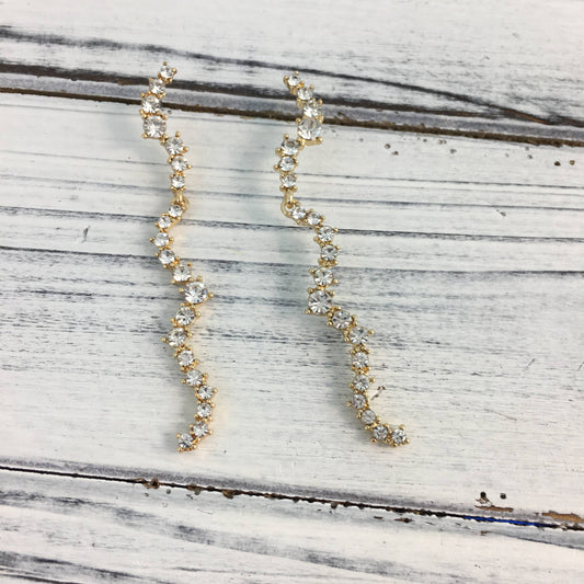 Elegant Rhinestone strand earrings