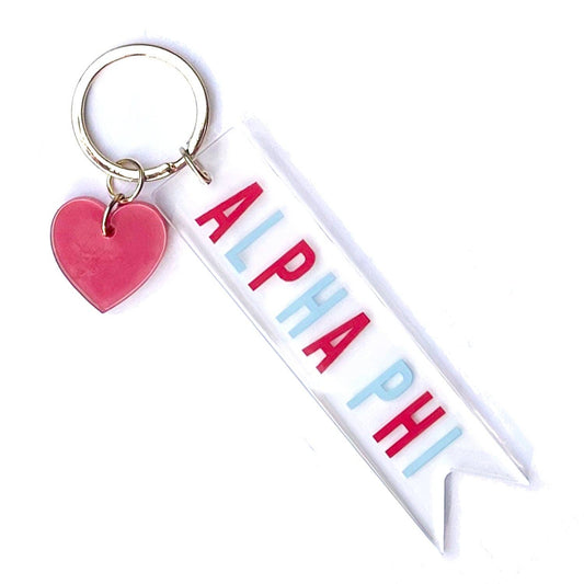 Sorority & Greek Acrylic Heart Keychain