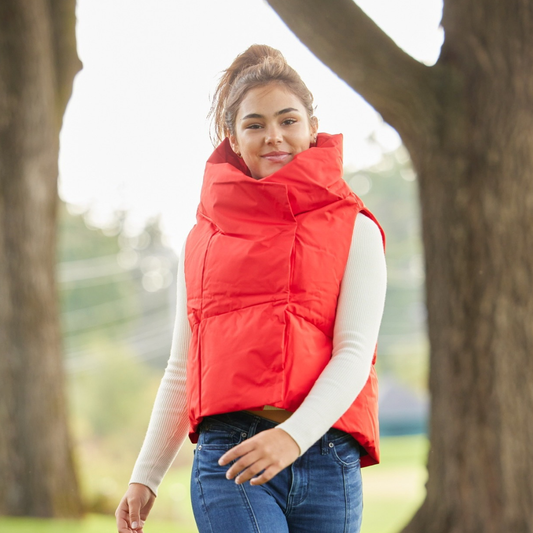 Red Waterproof Pretty Puffer Vest