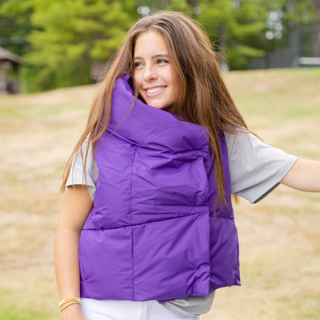 Purple Waterproof Pretty Puffer Vest