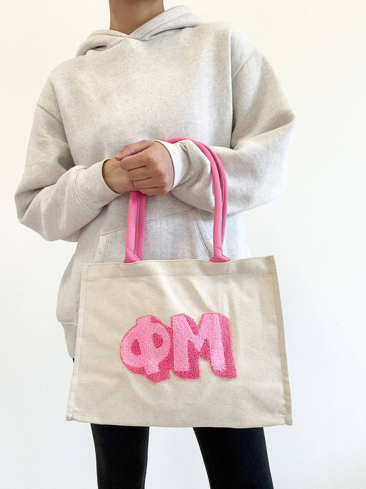 Phi Mu Chenille Sorority Gift Tote
