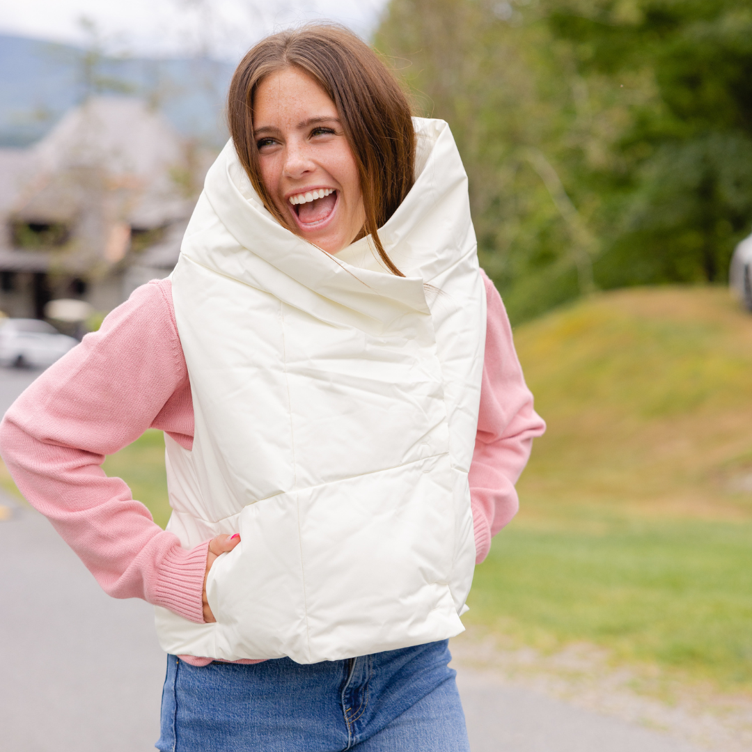 White Waterproof Pretty Puffer Vest