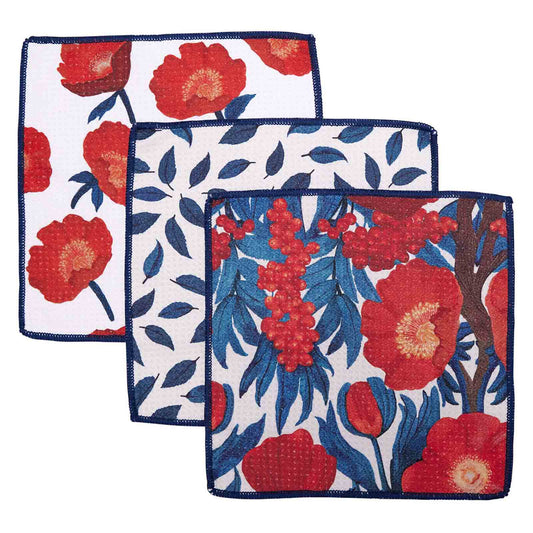 ICELANDIC POPPIES Dish Cloths, Set of 3