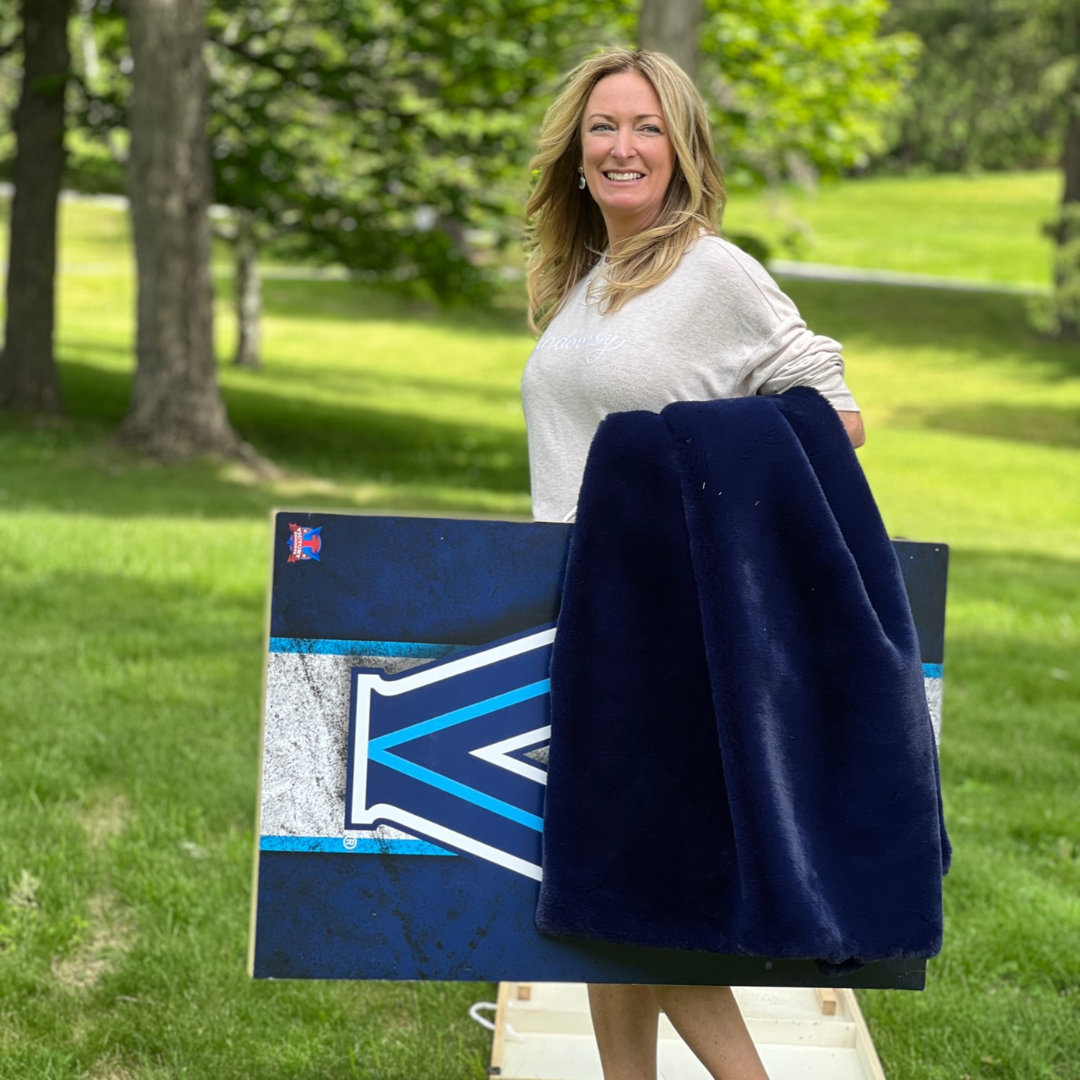 Marine Faux Fur Sporty Long Lap Blanket