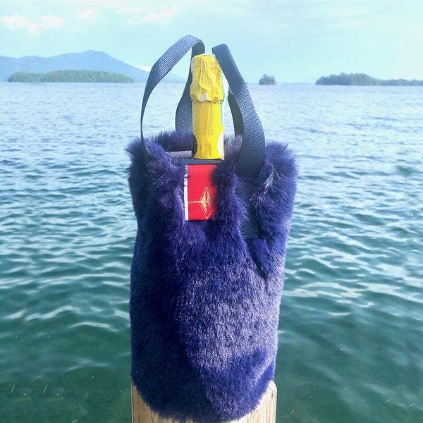 The Rowling Marine Faux Fur Wine Tote