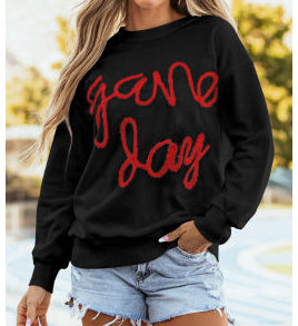 Red and Black Tinsel Game Day Shirt