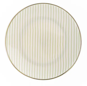 Green Striped Appetizer Plate