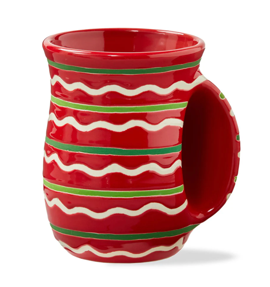 Red Striped Handwarmer Mug