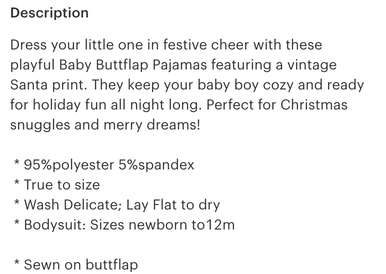 Baby Butt-Flap Pajamas