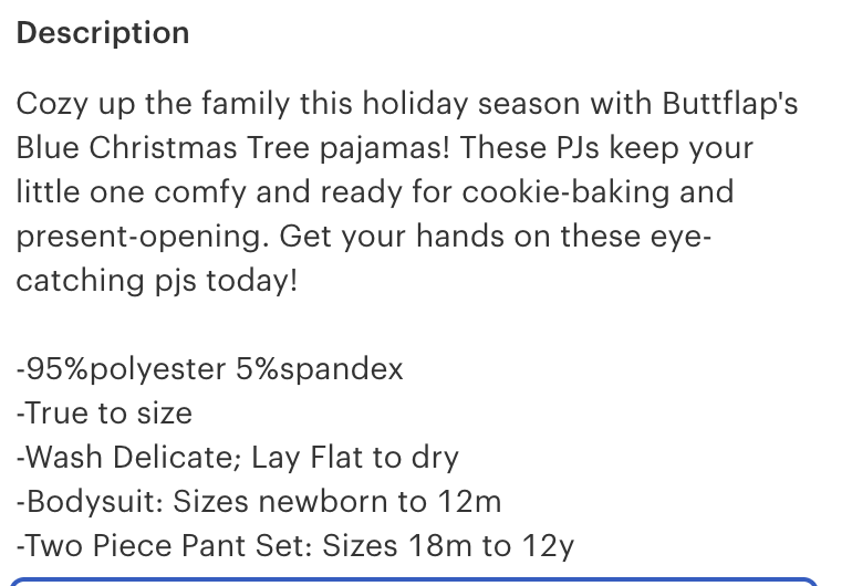 2 Piece Kids Christmas Tree PJ Set (click to see pink & blue options)