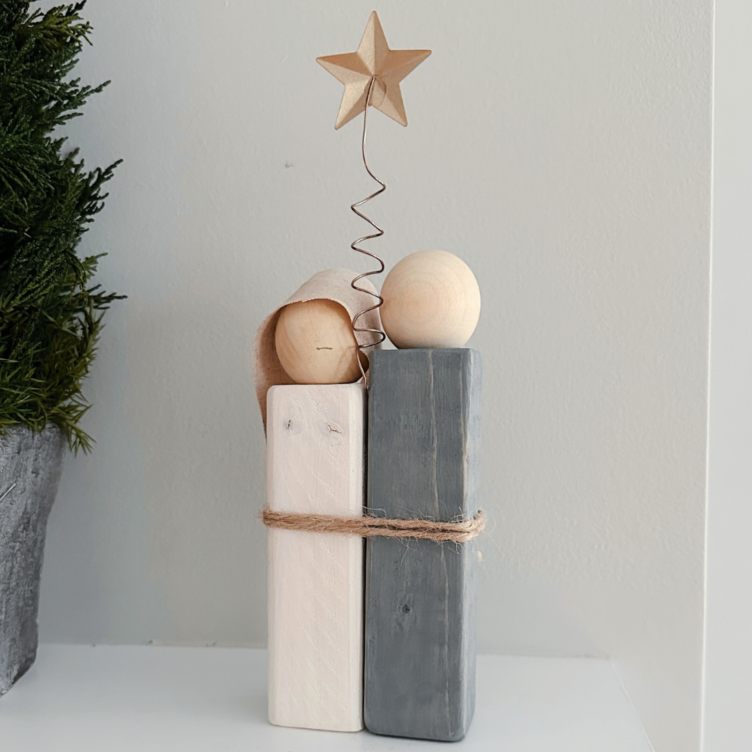 Simple Wooden Nativity Set | Hand-painted | Gift Wrapped