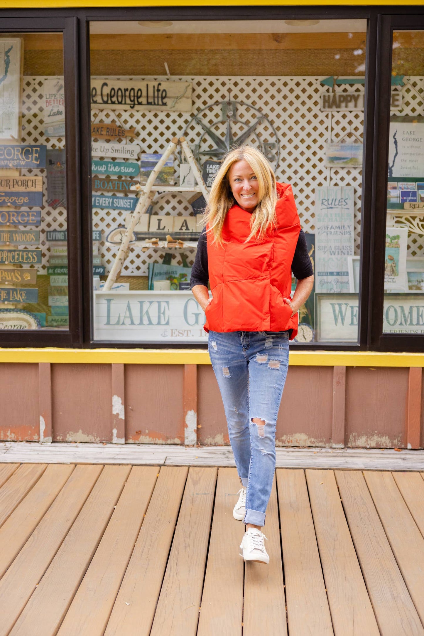 Red Waterproof Pretty Puffer Vest