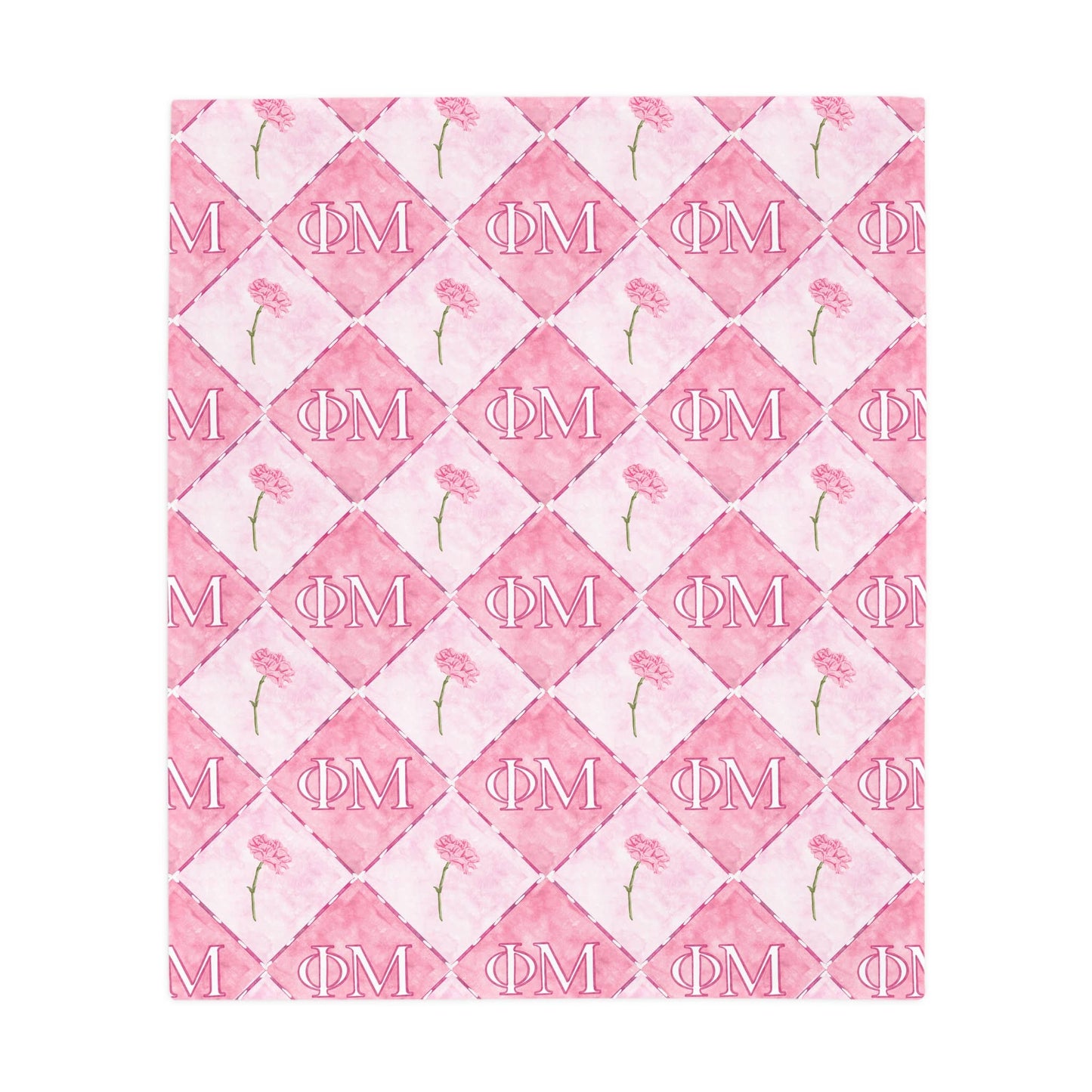 Phi Mu Flannel Fleece Blanket, Sorority