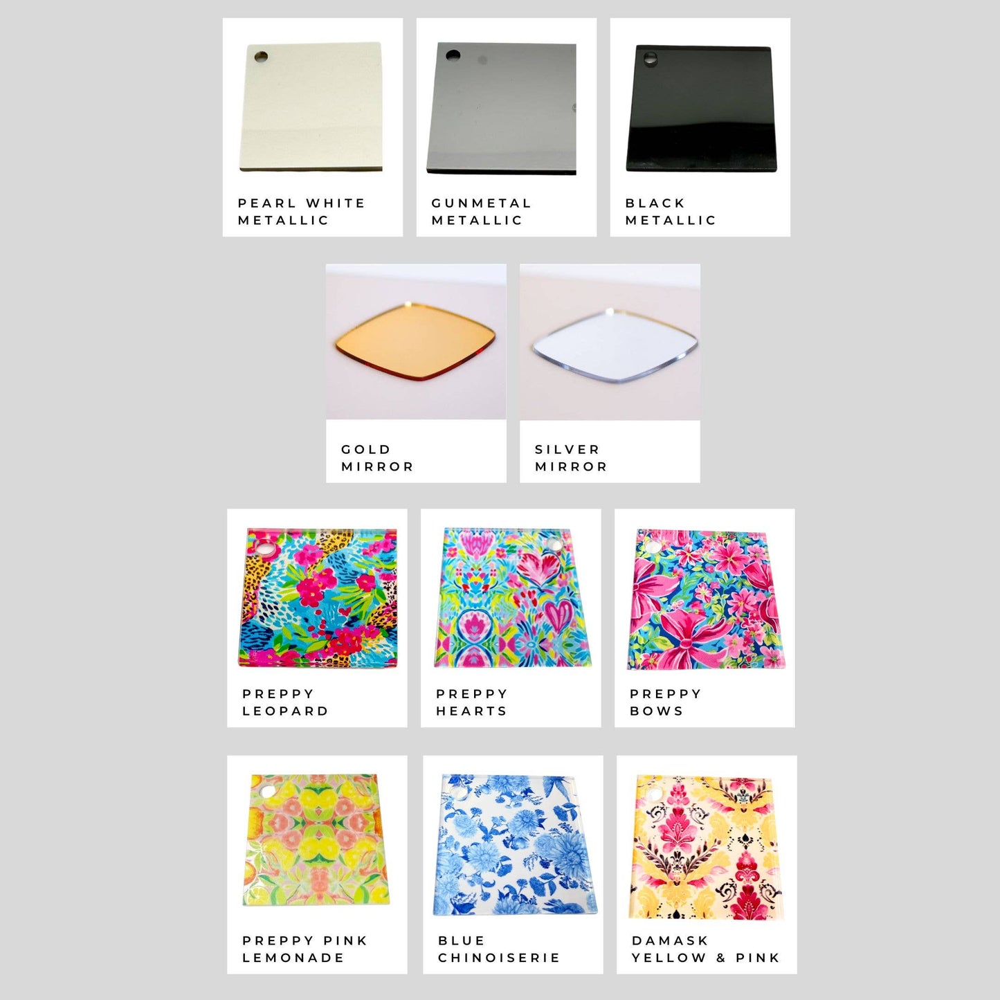 Acrylic Initial Stickers- Fun