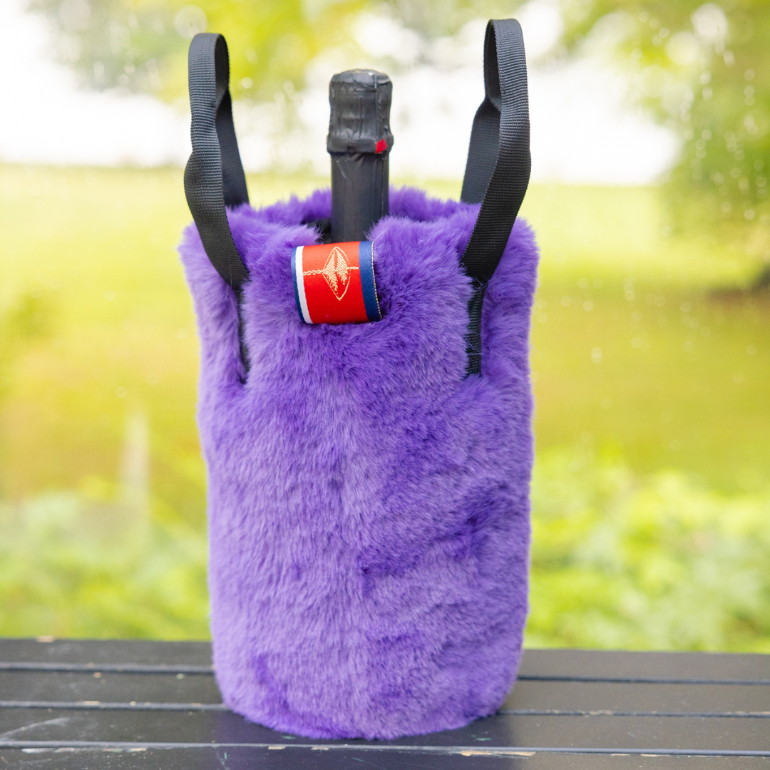 The Rowling Purple Faux Fur Wine Tote