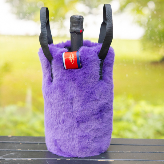 The Rowling Purple Faux Fur Wine Tote