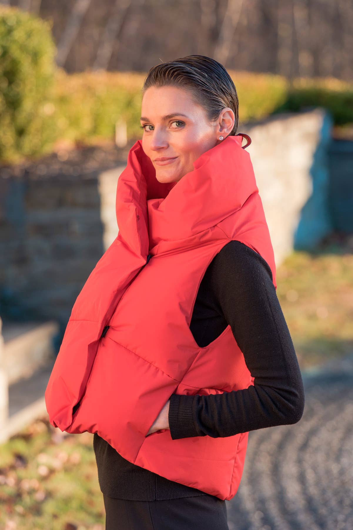 Red Waterproof Pretty Puffer Vest
