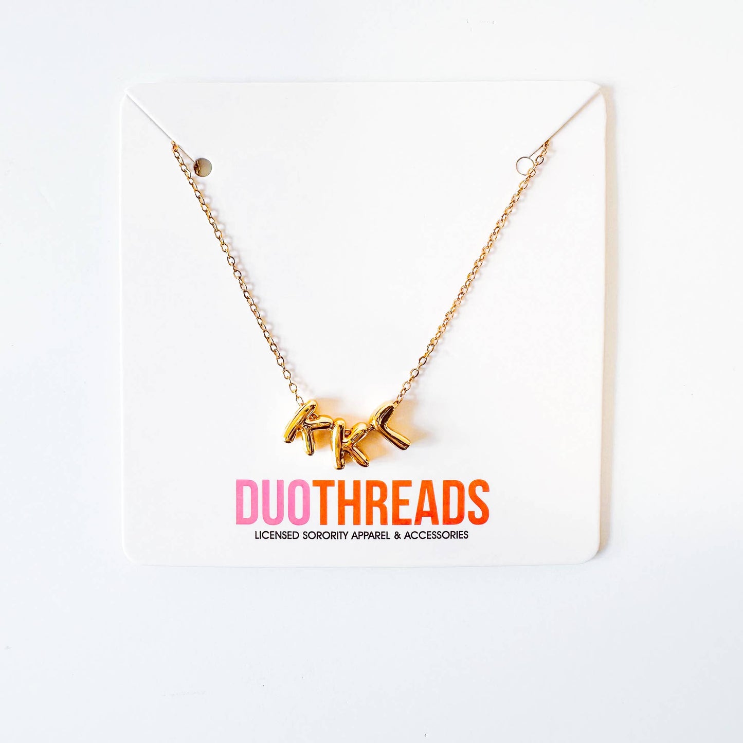 Bubble Letter Sorority Necklace