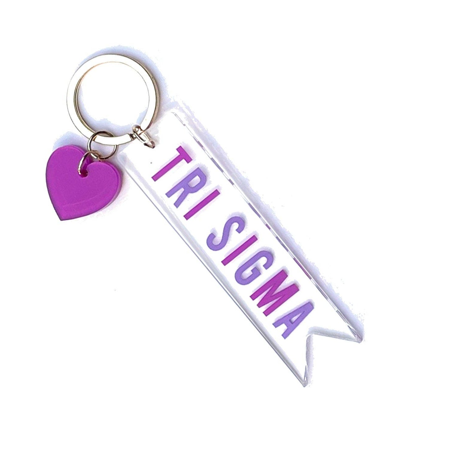 Sorority & Greek Acrylic Heart Keychain