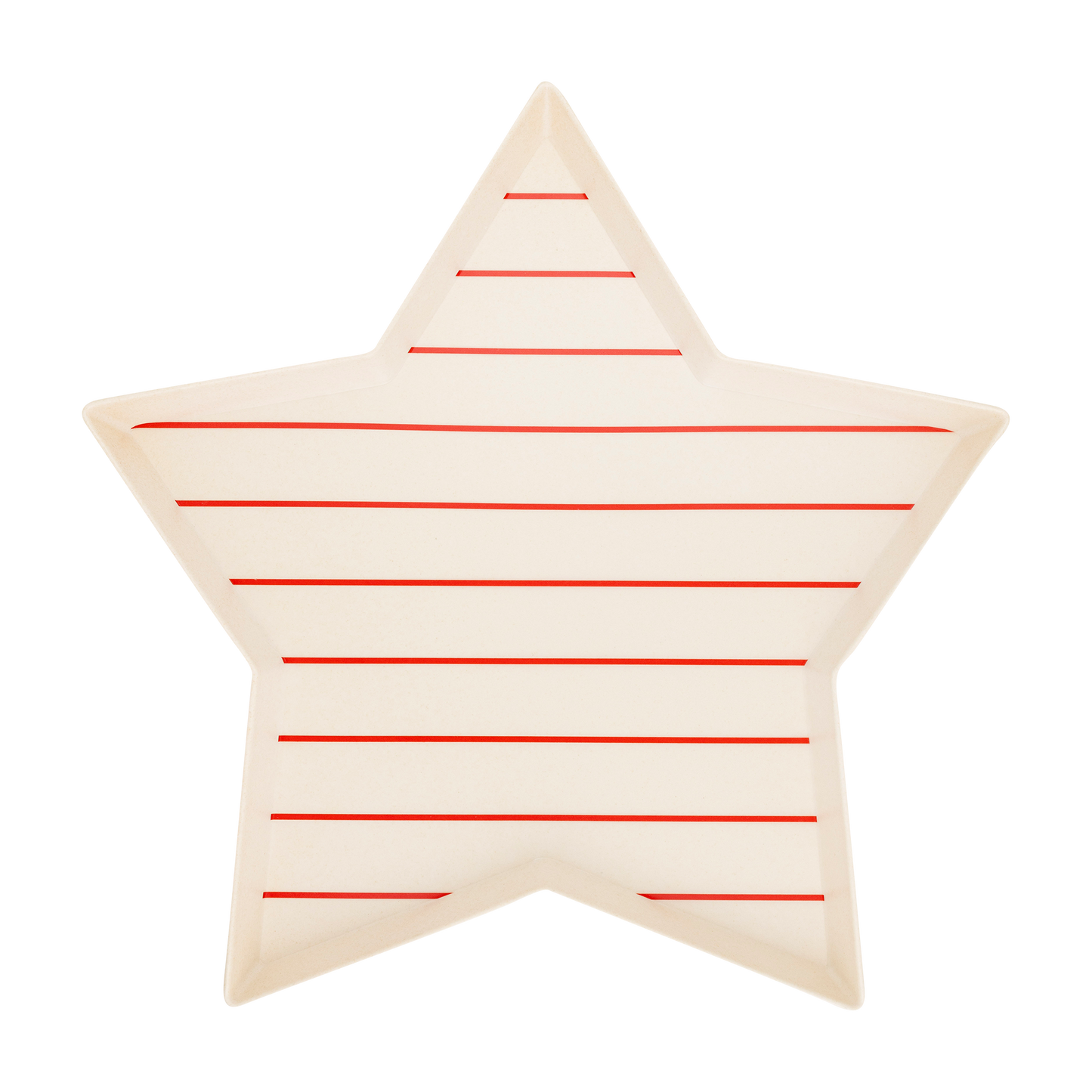 Hamptons Star Shaped Red Stripe Reusable Bamboo Tray
