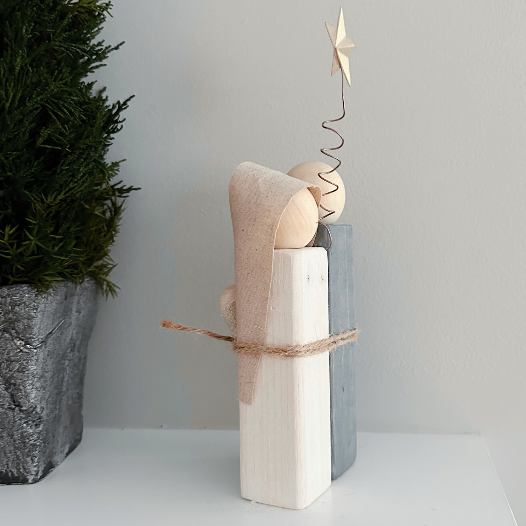 Simple Wooden Nativity Set | Hand-painted | Gift Wrapped