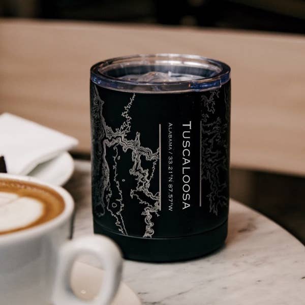 Tuscaloosa AL Map Insulated Cup in Matte Black