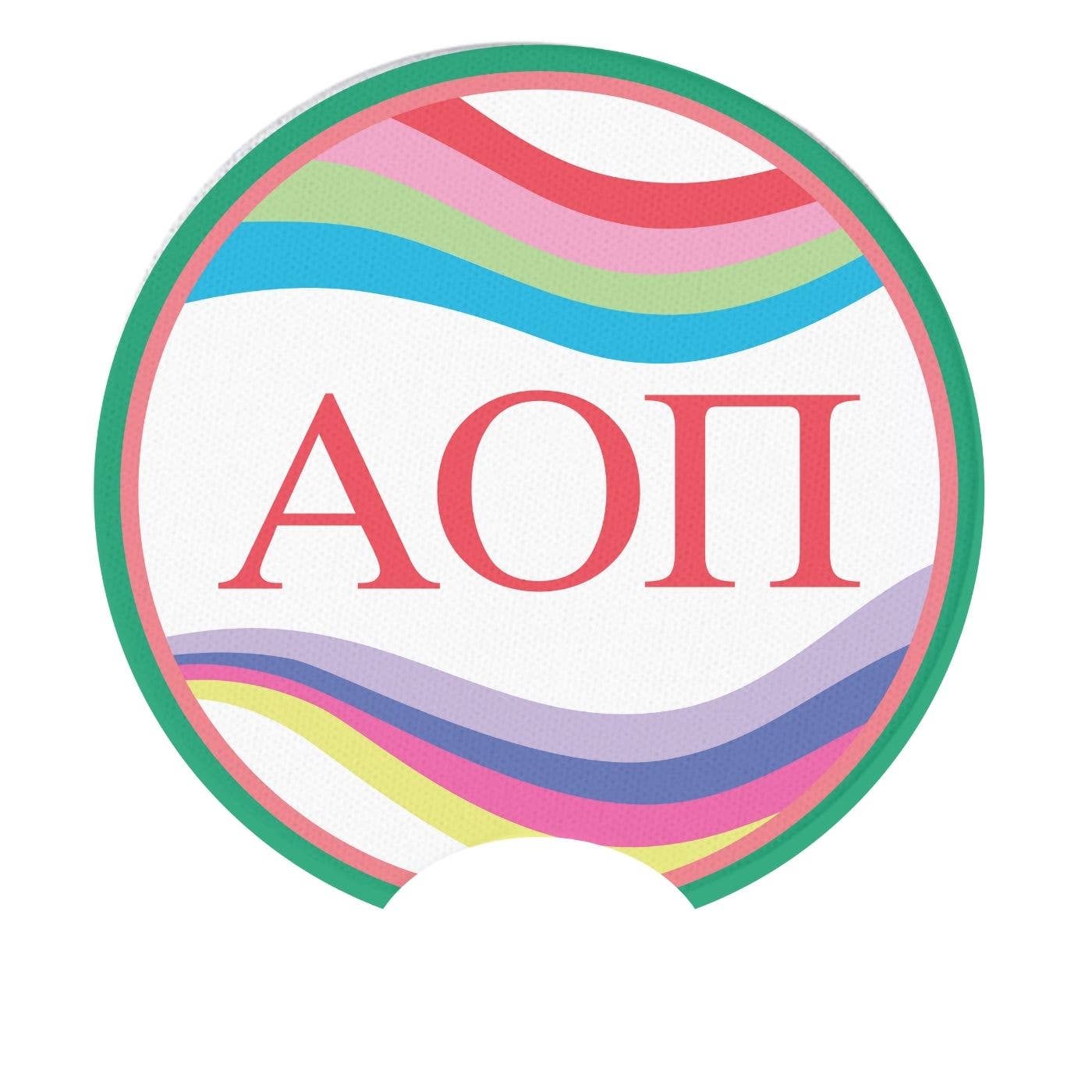 Sorority Car Coasters - Retro Wave Design