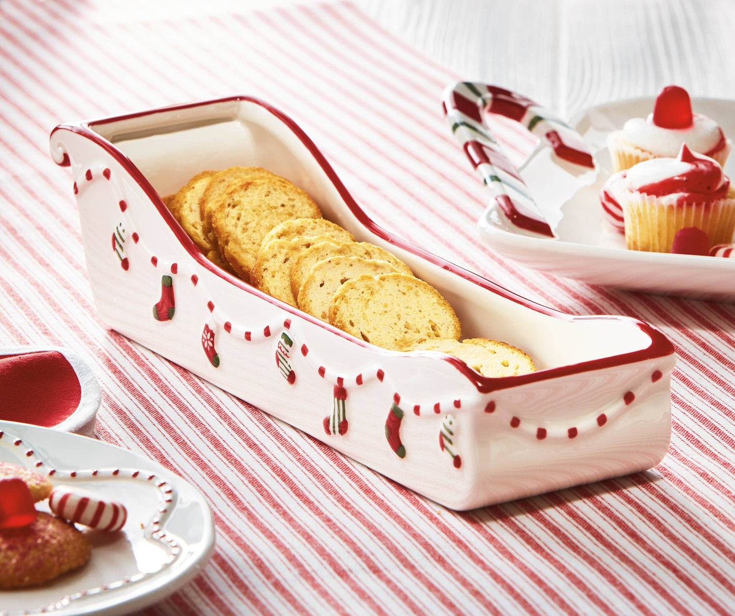 Christmas Holiday Cheer Sleigh Cracker Dish