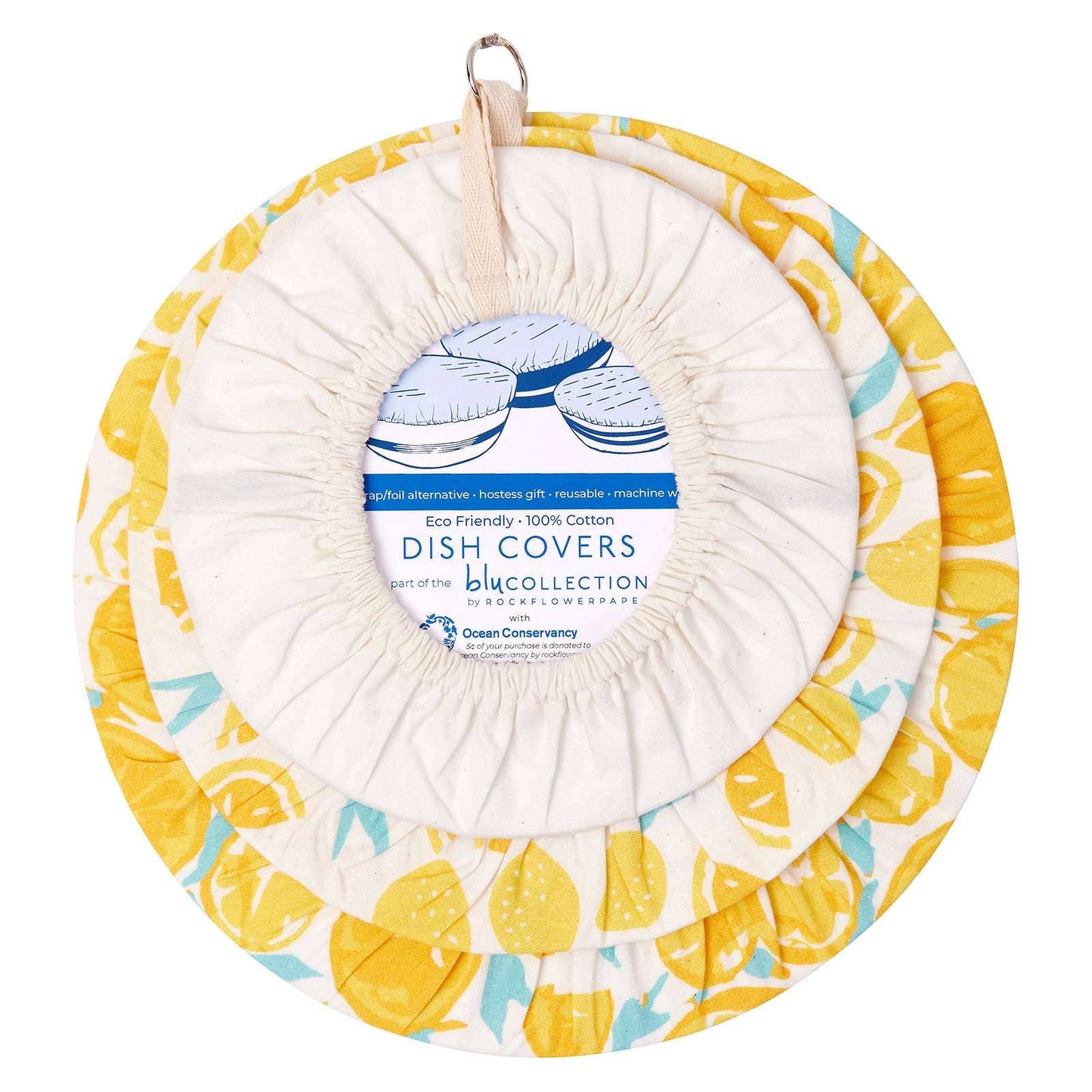 LEMONS Cotton Dish Covers, set of 3