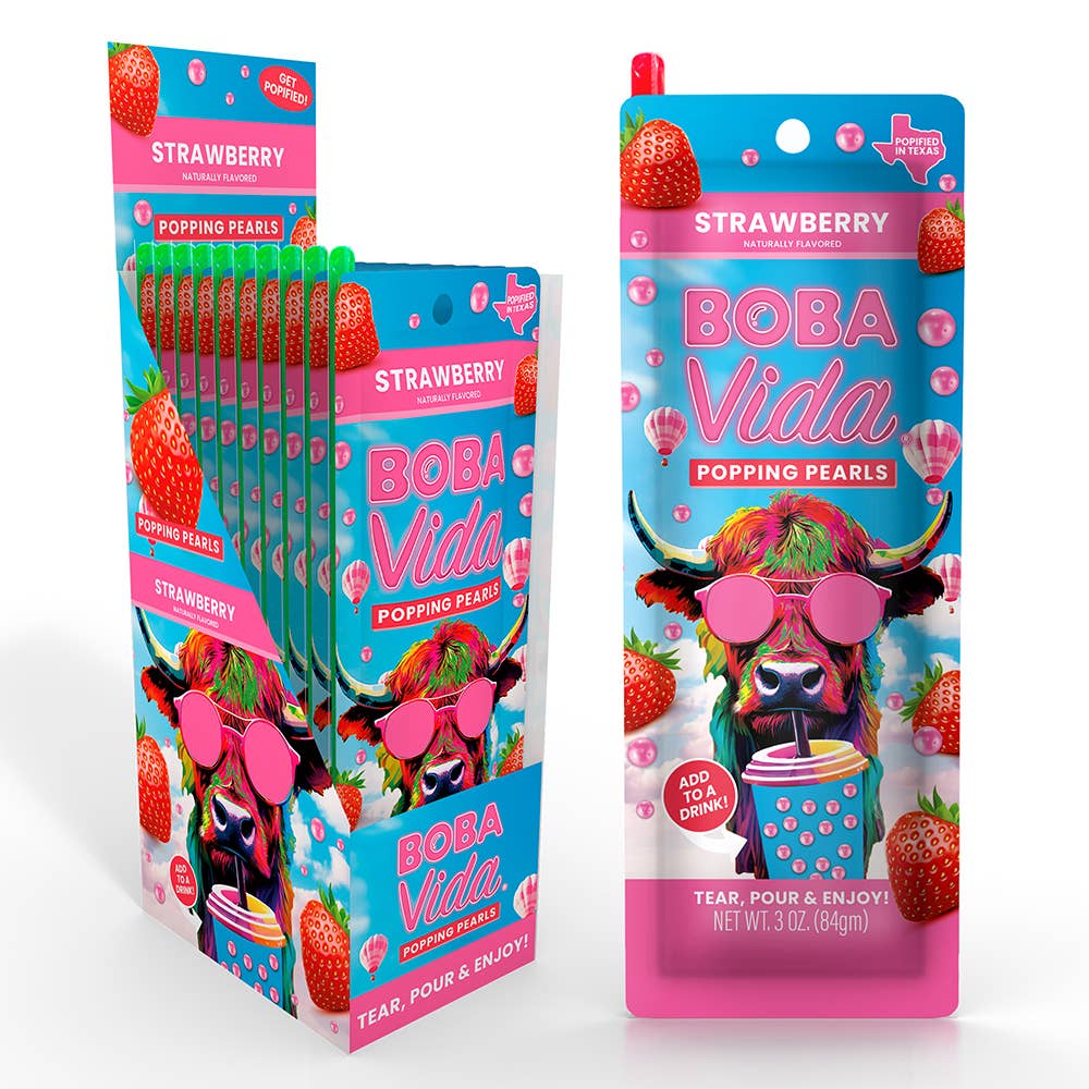 BobaVida Popping Boba -Summer Strawberry, 10ct