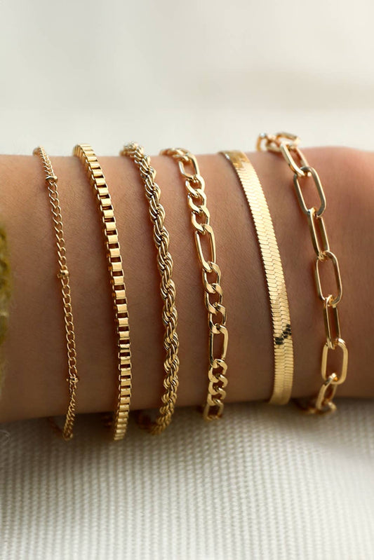 LDC Multi Layered Adjustable Chain Bracelet Set