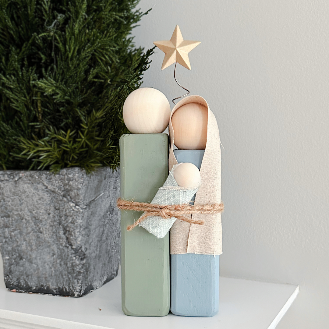 Simple Wooden Nativity Set | Hand-painted | Gift Wrapped