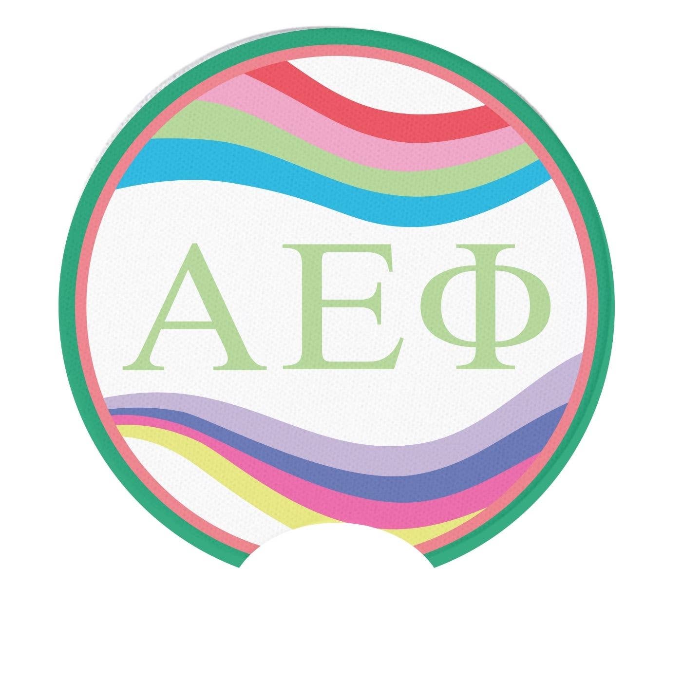 Sorority Car Coasters - Retro Wave Design